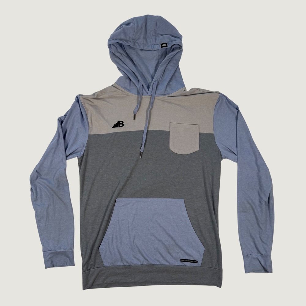 Gorpcore Outdoor Lightweight Belong Colorblock Hoodie Blue Grey Athleisure XL